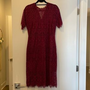 Lulus Burgundy Remarkable Lace Dress